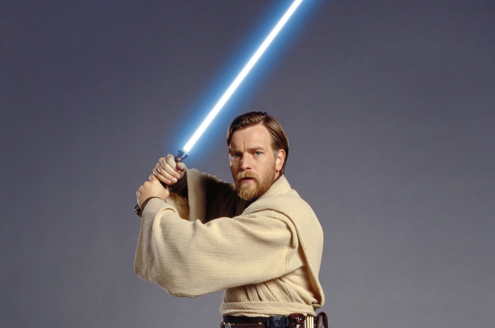 A still shot shows Ewan McGregor as Obi-Wan Kenobi.