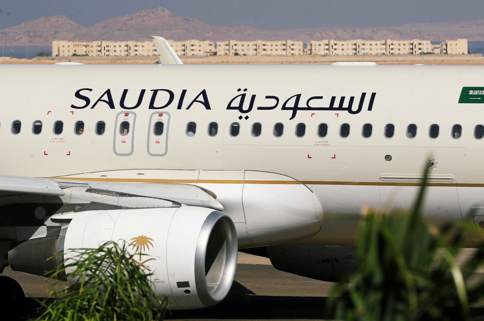 Saudi Arabian Airlines plane, is seen at the airport of the Red Sea resort of Sharm el-Sheikh, Egypt, Aug.9, 2021. (Reuters File Photo)
