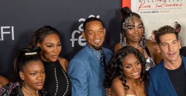 From left to right, Demi Singleton, Serena Williams, Will Smith, Saniyya Sidney, Venus Williams and Jon Bernthal attend the 2021 AFI Fest Closing Night Premiere screening for "King Richard" at TCL Chinese Theatre in Los Angeles, California, U.S., Nov. 14, 2021. (Reuters Photo)