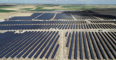 Solar panels are seen in the Karapınar district of the central Anatolian province of Konya, Turkey, May 6, 2020. (AA Photo) 