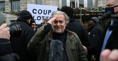 Former White House strategist Steve Bannon arrives at the FBI Washington Field Office, in Washington, U.S., Nov. 15, 2021. (AP Photo)