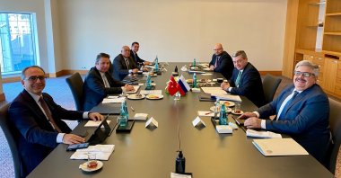 Deputy Foreign Minister Sedat Önal attends a meeting with the Russian delegation, Nov. 15, 2021. (Foreign Ministry via Twitter)