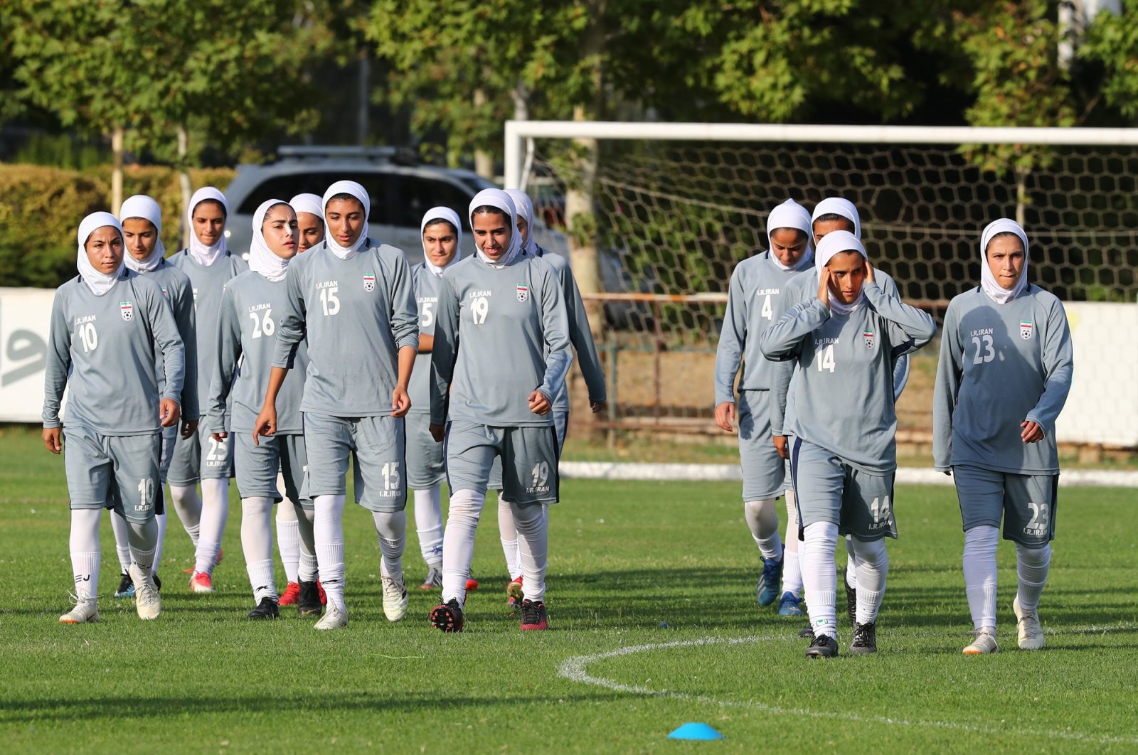 Iranian women&#039;s national team players participate in a training session, in Tehran, Iran, July 12, 2021. (GETTY IMAGES)
