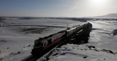 The Eastern Express travels through Kars province en route from Kars to Ankara in eastern Turkey, Feb. 8, 2018. (Reuters Photo)