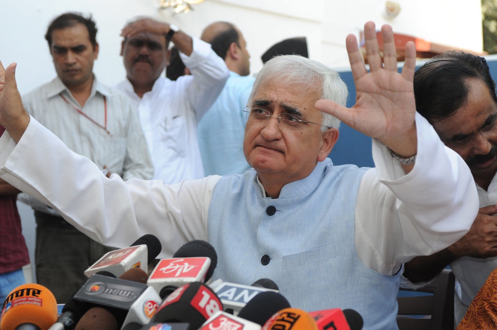 India&#039;s former foreign minister Salman Khurshid addresses a press conference in New Delhi, India, Oct. 14, 2012. (AFP Photo)