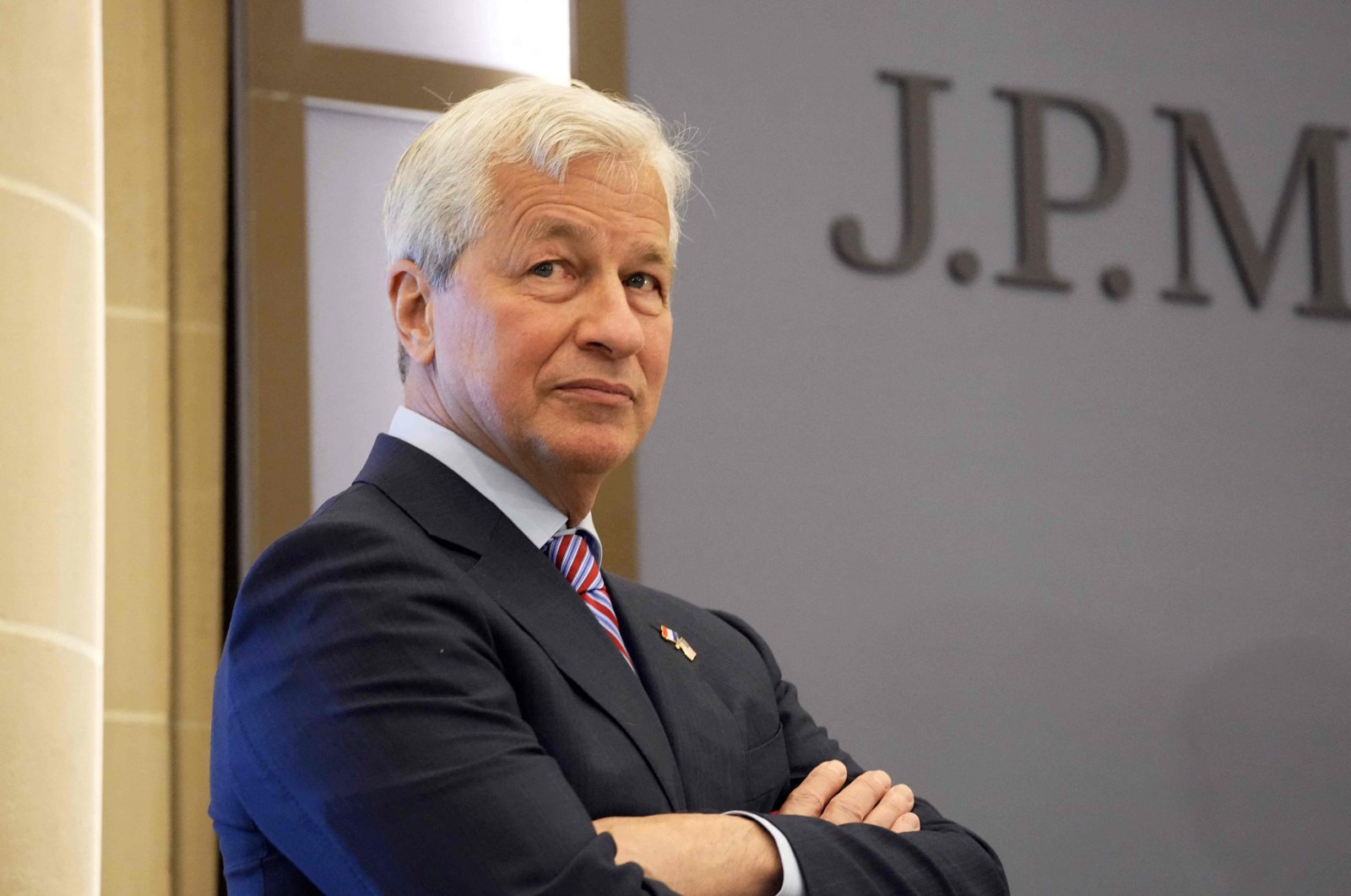 JPMorgan Chase CEO Jamie Dimon attends the inauguration of the new French headquarters of JPMorgan in Paris, France, June 29, 2021. (AFP Photo)