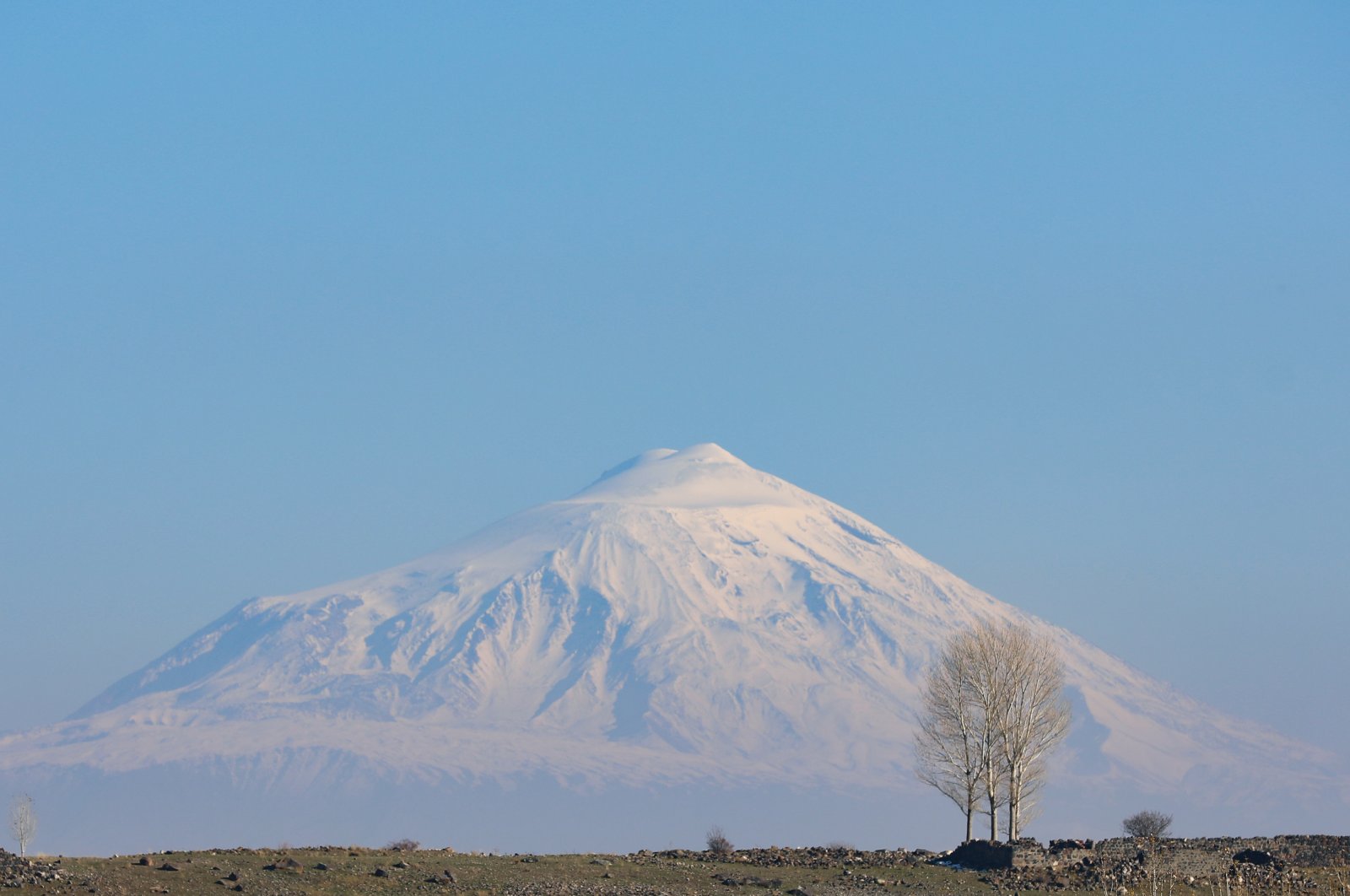Mount Ararat towers above Ağrı, eastern Turkey, Nov. 14, 2021. (AA Photo)