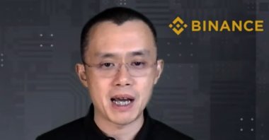 Binance CEO Changpeng Zhao answers a question during a Zoom meeting interview with The Associated Press, Nov. 16, 2021. (AP Photo)