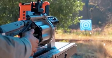 The TG40-BA 40 mm drum grenade launcher developed by Turkish manufacturer TG Savunma. (AA Photo)