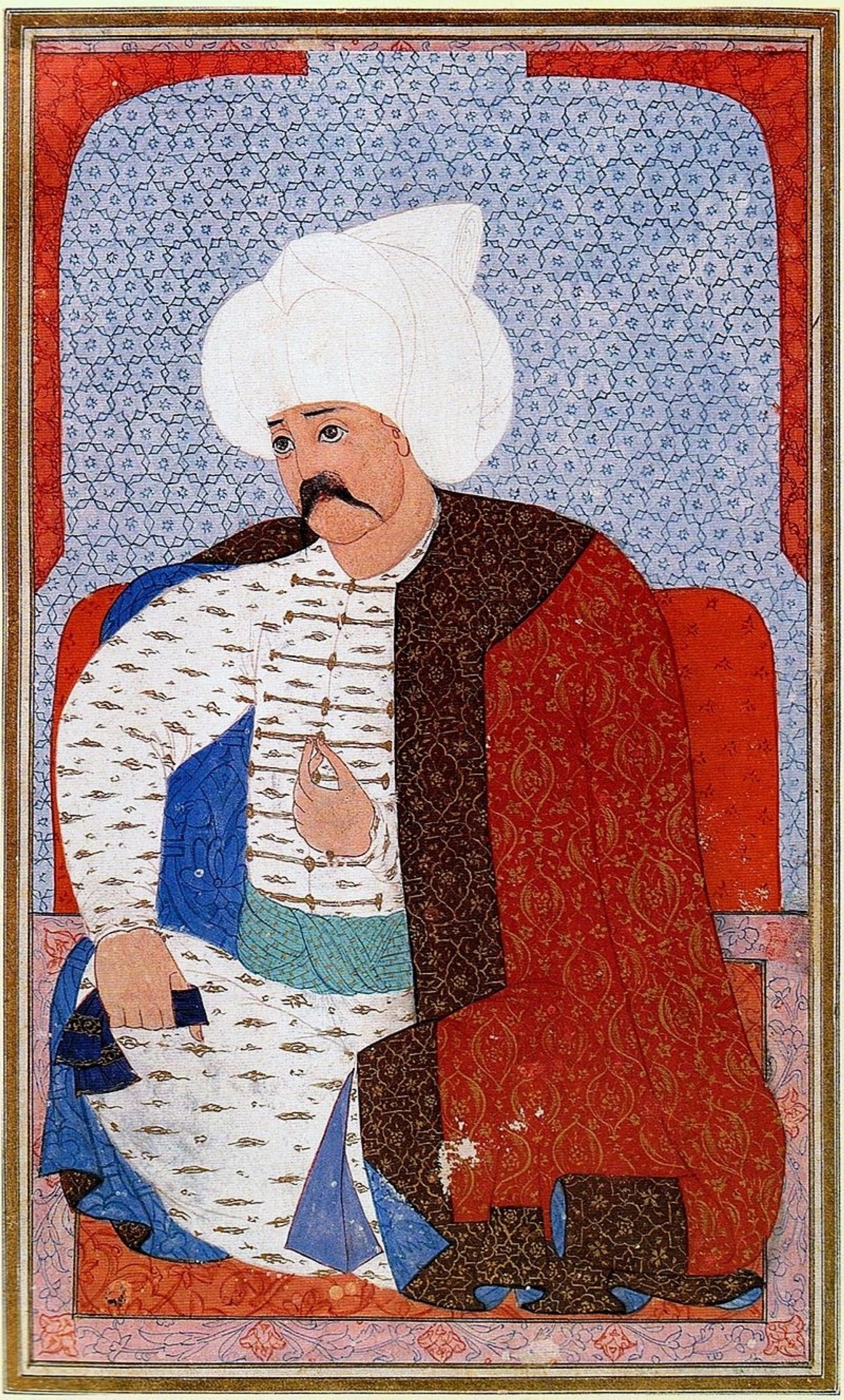A miniature of Sultan Selim by chief Ottoman miniaturist Nakkaş Osman. (Wikimedia Photo)
