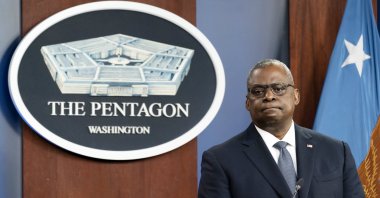 Secretary of Defense Lloyd Austin pauses while speaking during a media briefing at the Pentagon, in Washington, D.C., U.S., Nov. 17, 2021. (AP Photo)