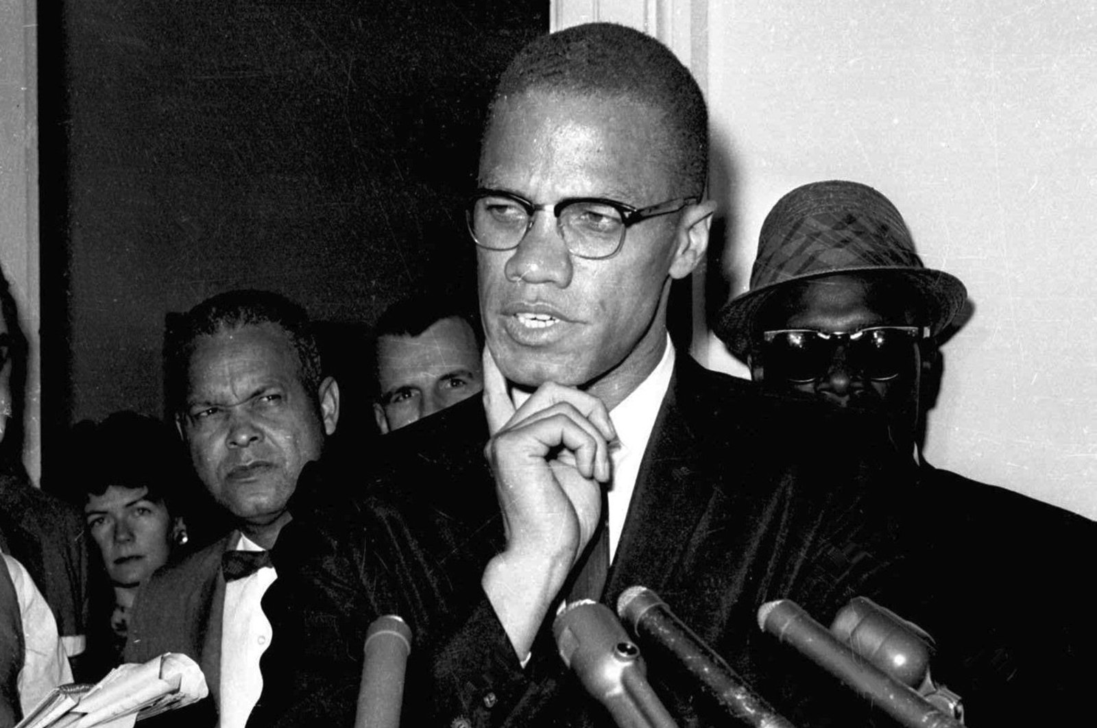 Malcolm X speaks to reporters in Washington, D.C., U.S., May 16, 1963. (AP Photo)