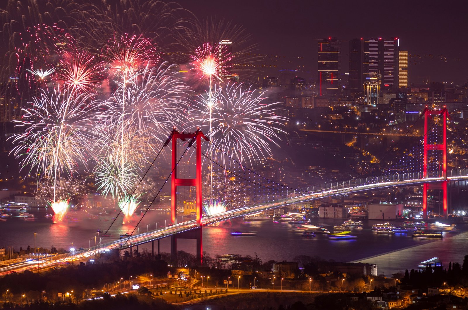 New Years 2020 celebrations around Istanbul. (Shutterstock Photo)