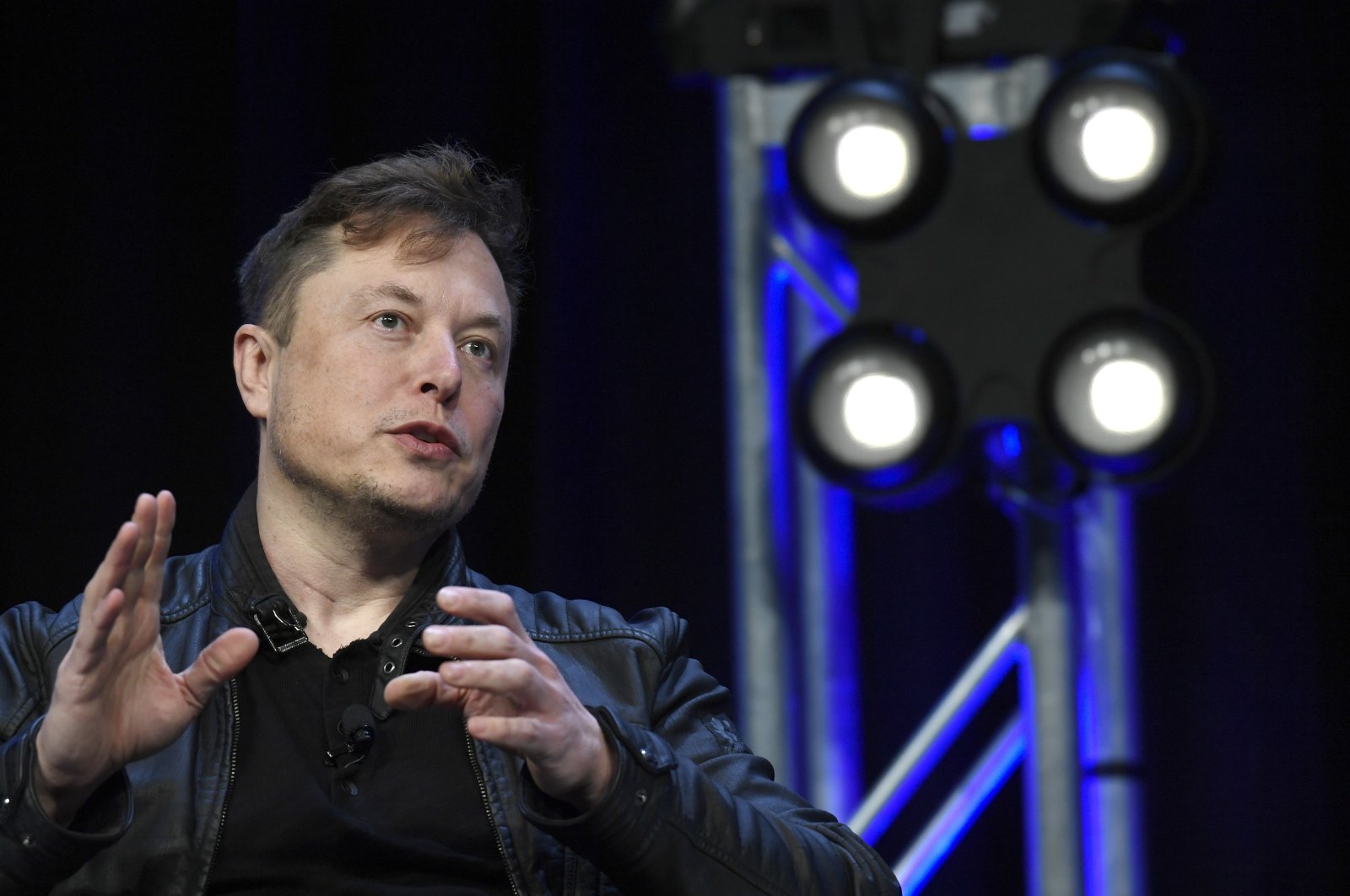  Tesla and SpaceX Chief Executive Officer Elon Musk speaks at the SATELLITE Conference and Exhibition in Washington. (AP Photo)