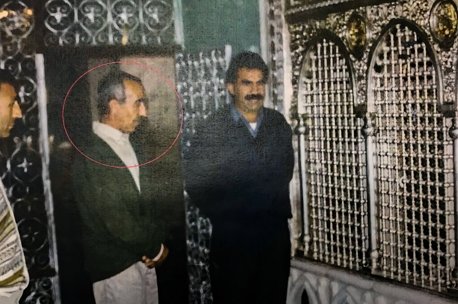 Ali Haydar Kaytan (C) is seen with jailed PKK leader Abdullah Öcalan (R) in an unknown place. (Photo by security sources)