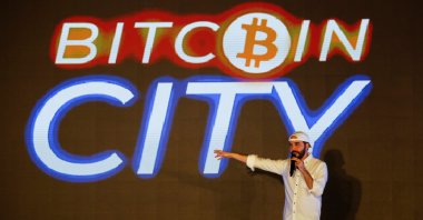 El Salvador's President Nayib Bukele speaks at the closing party of "Bitcoin Week” where he announced the plan to build the world's first "Bitcoin City," in Teotepeque, El Salvador, Nov. 20, 2021. (Reuters Photo)