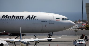 An Airbus A340-600 airplane of Mahan Air is seen at Simon Bolivar International Airport outside Caracas, Venezuela, April 8, 2019. (Reuters File Photo)