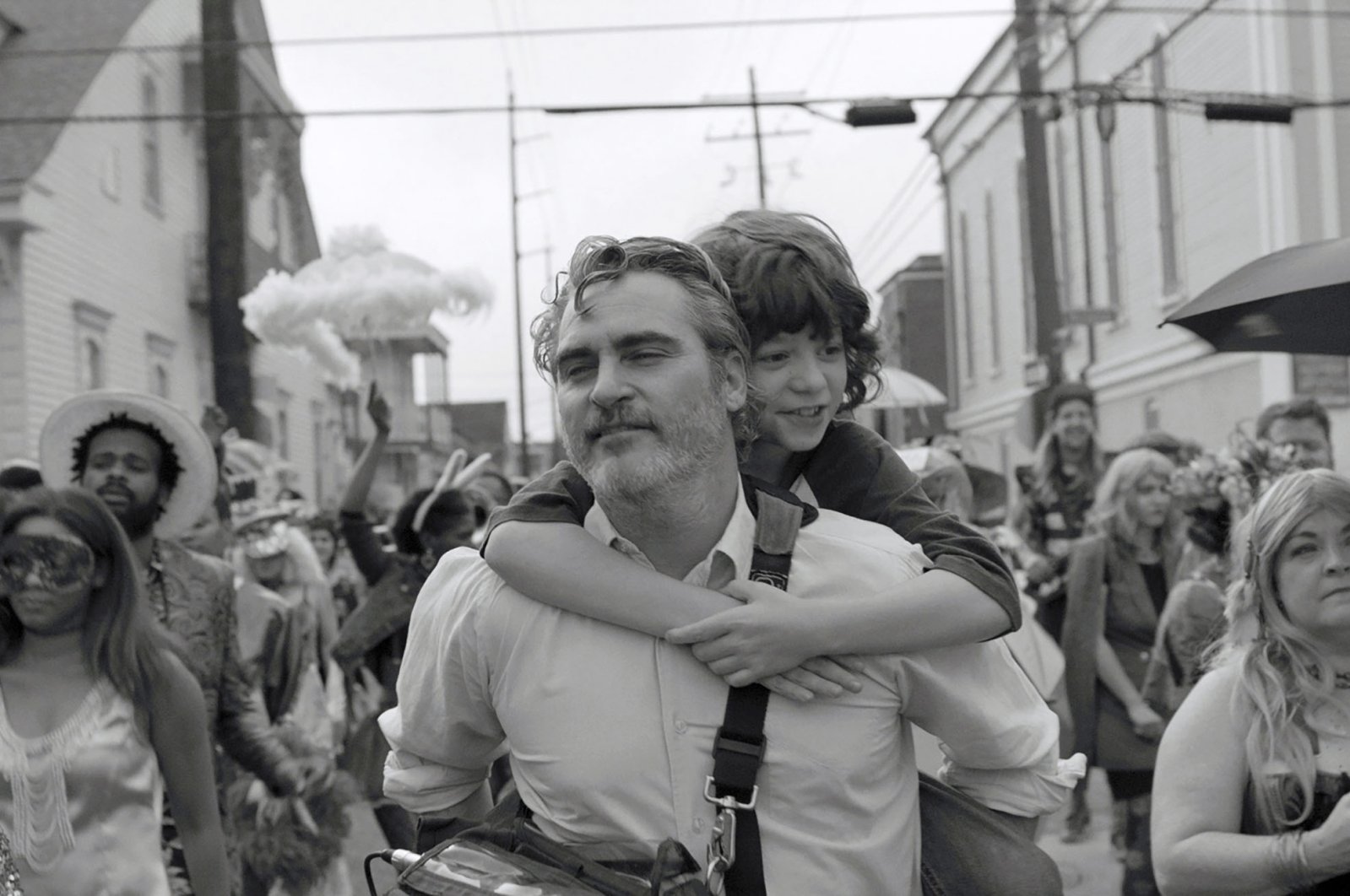 Joaquin Phoenix and Woody Norman, in a scene from the film &quot;C&#039;mon C&#039;mon.&quot; (A24 Films via AP)