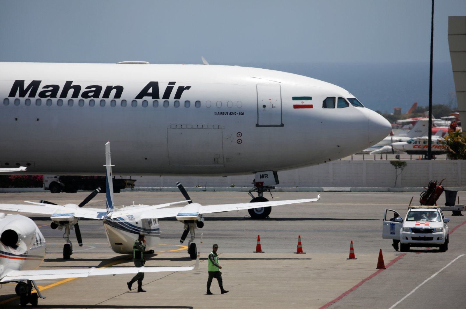 An Airbus A340-600 airplane of Mahan Air is seen at Simon Bolivar International Airport outside Caracas, Venezuela, April 8, 2019. (Reuters File Photo)