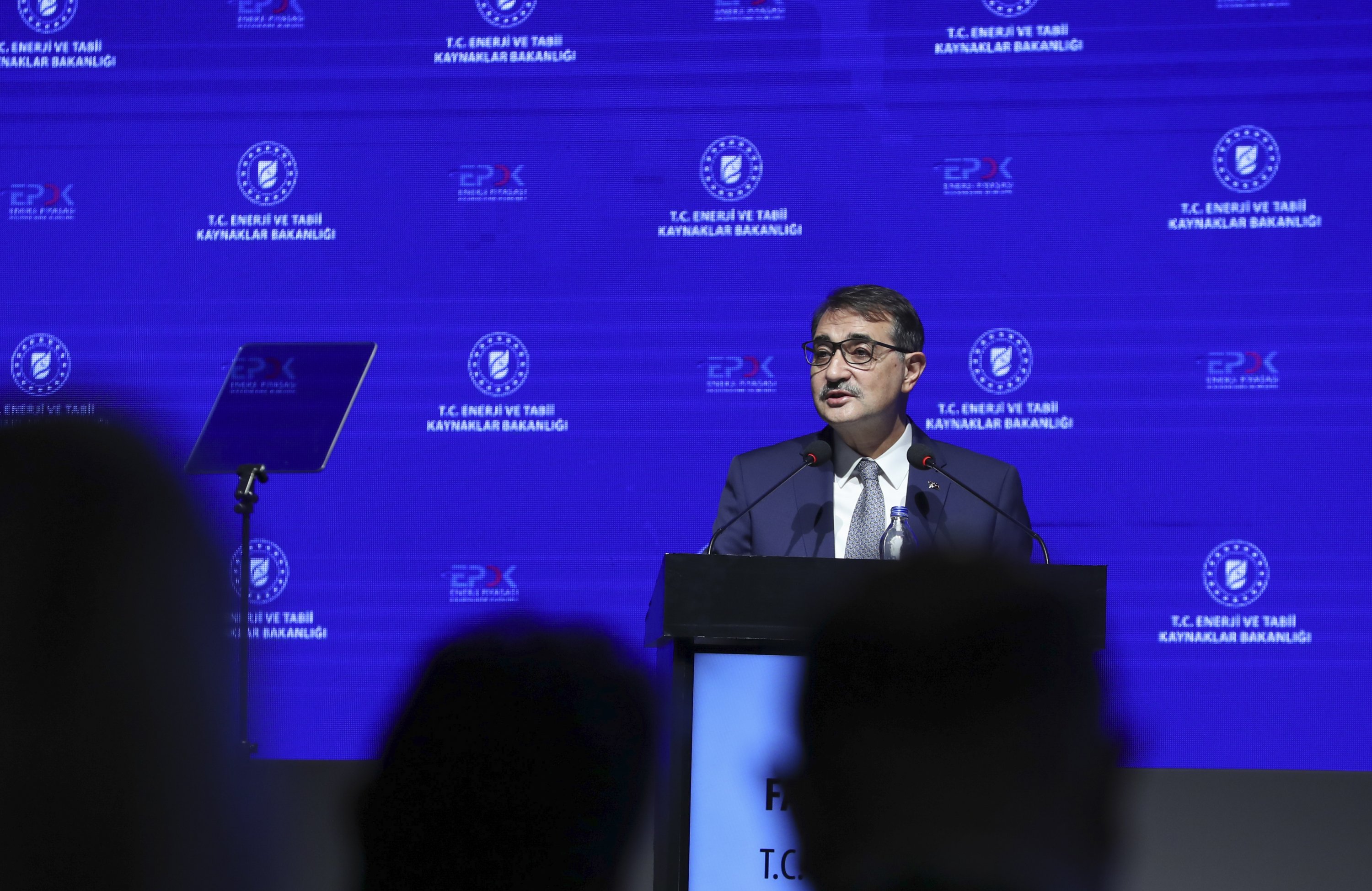 Energy and Natural Resources Minister Fatih Dönmez speaking at the opening of the 11th Energy Summit, Antalya, southern Turkey, Nov. 22, 2021. (AA Photo)