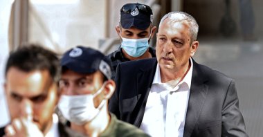 Nir Hefetz, a former spokesperson of former Israeli Prime Minister Benjamin Netanyahu, is pictured outside a Jerusalem court house, Israel, Nov. 16, 2021. (Reuters Photo)