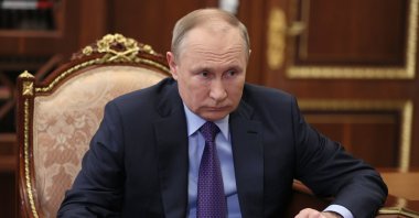 Russian President Vladimir Putin attends a meeting with the head of the Federal Taxation Service (FTS) Daniil Egorov in Moscow, Russia, Nov. 22, 2021. (Reuters Photo)