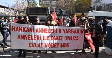 People stage a protest against the PKK terrorist group in Hakkari, southeastern Turkey, Nov. 19, 2021. (AA Photo)