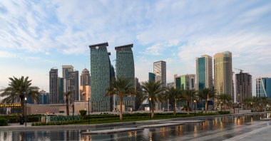Bank headquarters and office buildings seen at Sheraton Park in downtown Doha, Qatar, Nov. 28, 2019. (Shutterstock Photo)