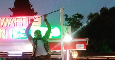 Yakup Ceren put on a Turkish Maraş ice cream show, Kahramanmaraş, Turkey, Nov. 22, 2021. (IHA Photo)