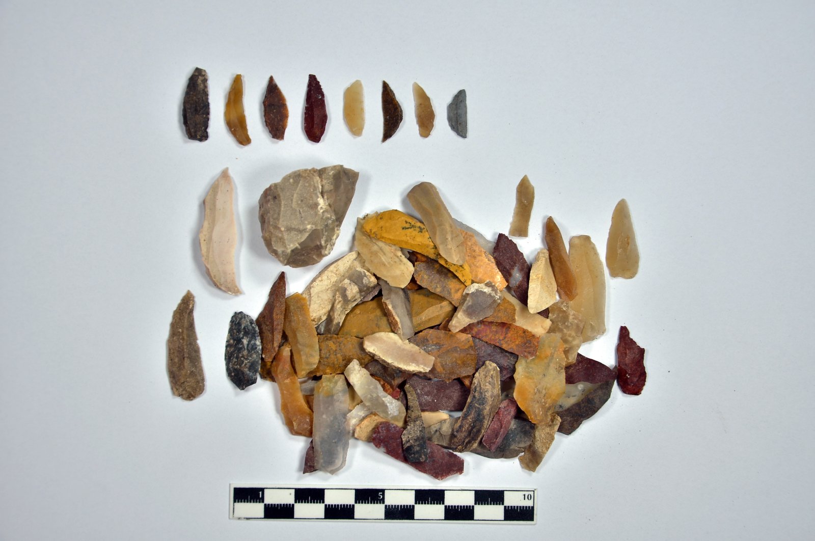 Stone tools found in the cave in Dikili, Izmir, western Turkey, Nov. 23, 2021. (AA Photo) 