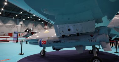 Turkish drone-maker Baykar's TB2 drone is seen at a stand during the first day of the SAHA EXPO Defence & Aerospace Exhibition in Istanbul, Turkey, Nov. 10, 2021. (Reuters File Photo)