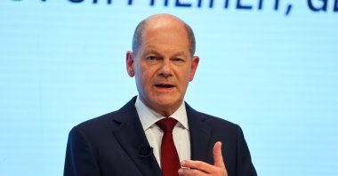 Social Democratic Party (SPD) top candidate for chancellor Olaf Scholz delivers a statement after the final round of coalition talks to form a new government, Berlin, Germany, Nov. 24, 2021. (Reuters Photo)