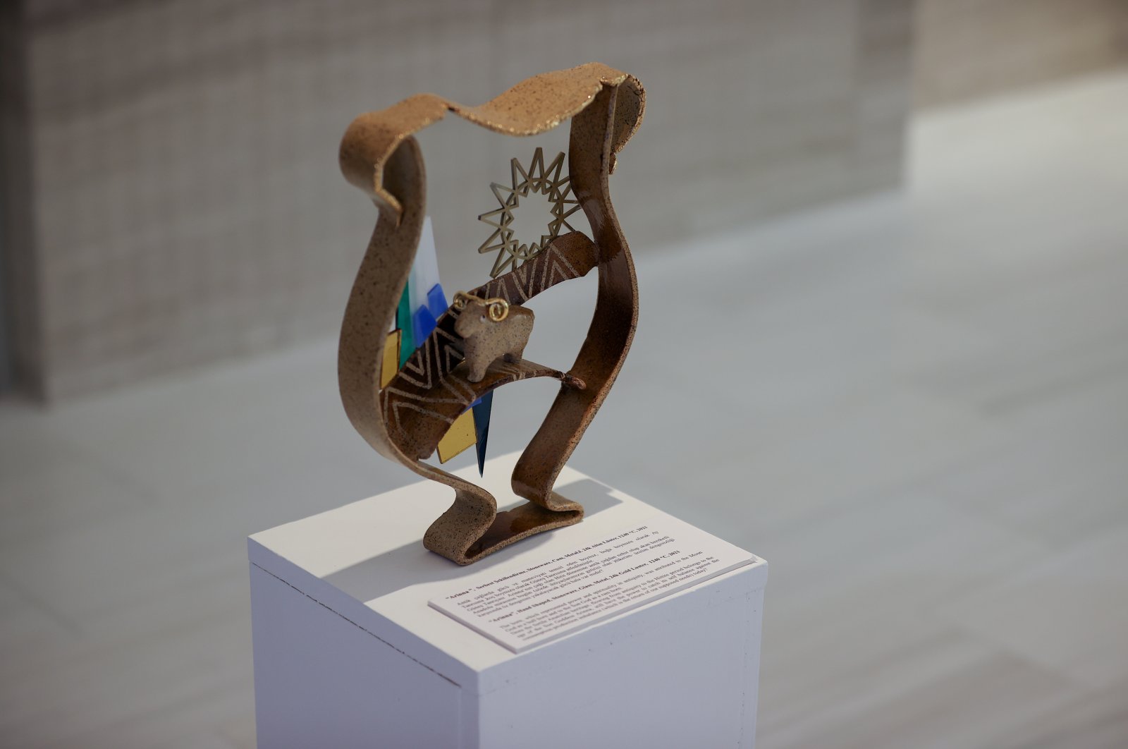 A ceramic work by artist Pınar Güzelgün Hangün on display at the &quot;Beyond Layers&quot; exhibition in Turkish House, New York, the U.S., Nov. 25, 2021. (AA Photo) 