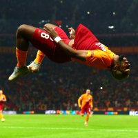 Galatasaray&#039;s Ryan Babel celebrates after scoring in a UEFA Europa League match against Olympique Marseille, Istanbul, Turkey, Nov. 25, 2021. (EPA Photo)