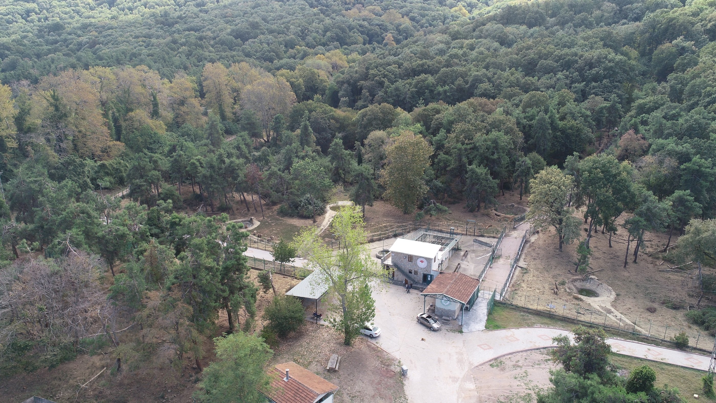 This aerial picture shows the bear shelter in Bursa, northwestern Turkey, Nov. 27, 2021. (DHA Photo)