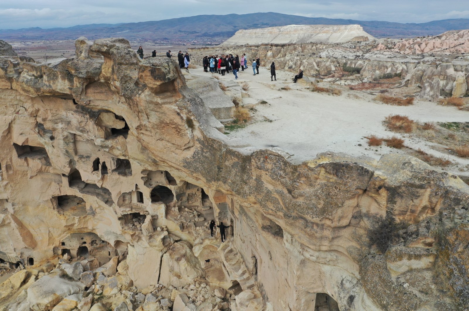 Moldovan tourists participate in a tour in Cappadocia, Nevşehir, Turkey, Nov. 26, 2021. (AA Photo)