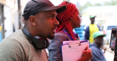 Ahmed Farah, the Somali-Dutch film producer and director, is seen behind the scenes during the production of &quot; Ayaanle&quot; in Nairobi, Kenya Nov. 19, 2019. (REUTERS)