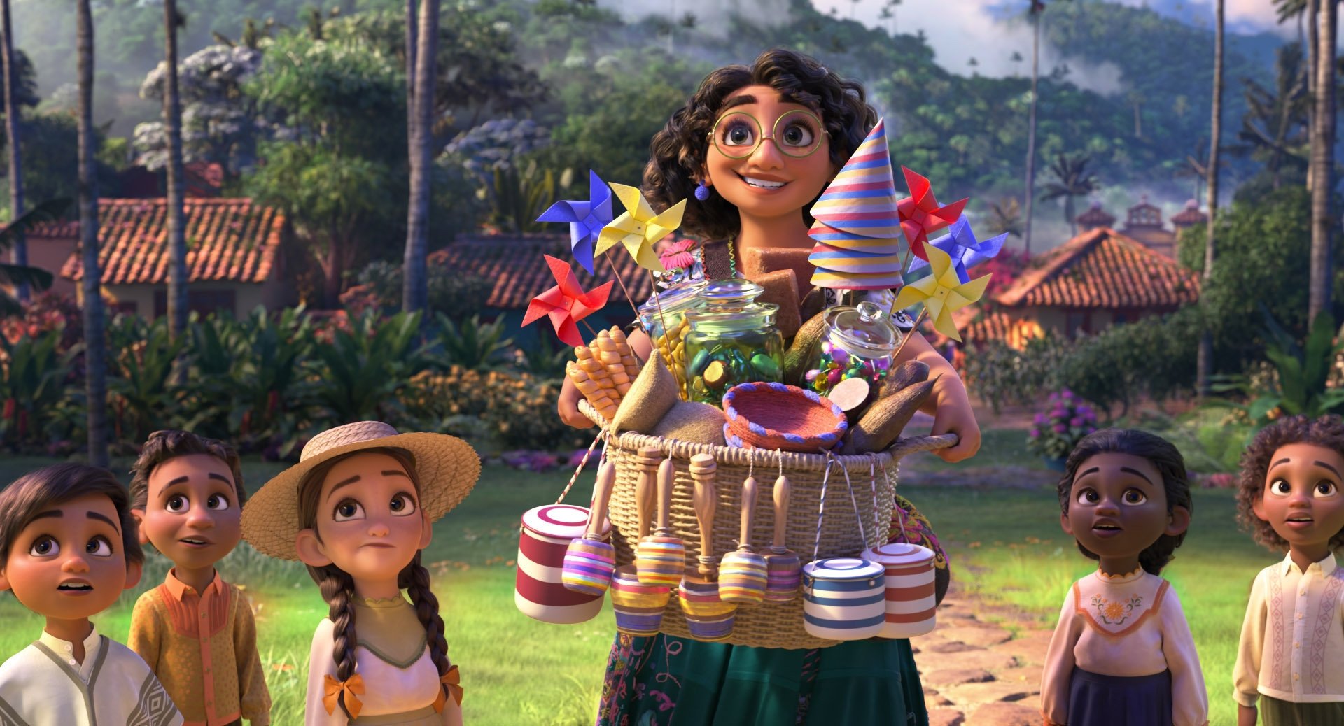 This image released by Disney shows Mirabel, voiced by Stephanie Beatriz, in a scene from the animated film 