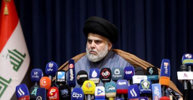 Iraqi Shiite cleric Muqtada al-Sadr attends a news conference in Najaf, Iraq, Nov. 18, 2021. (Reuters Photo)