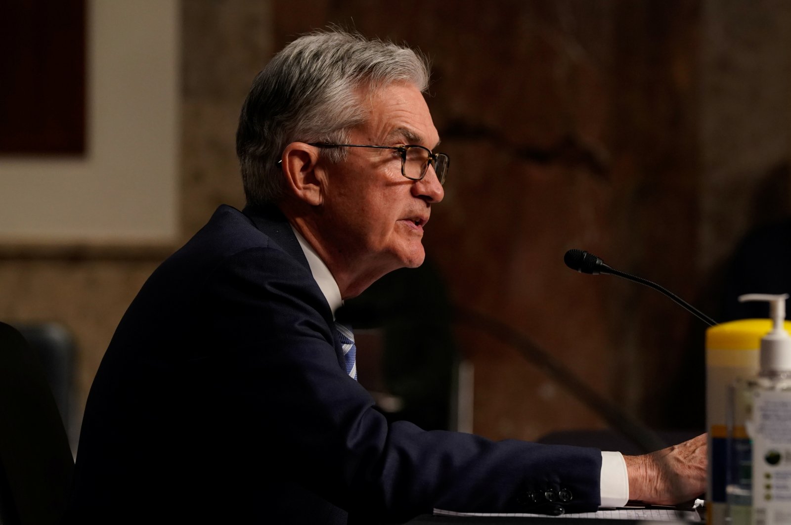 Federal Reserve Chair Jerome Powell testifies before a Senate Banking Committee hybrid hearing on oversight of the Treasury Department and the Federal Reserve on Capitol Hill in Washington, U.S., Nov. 30, 2021. (Reuters Photo)