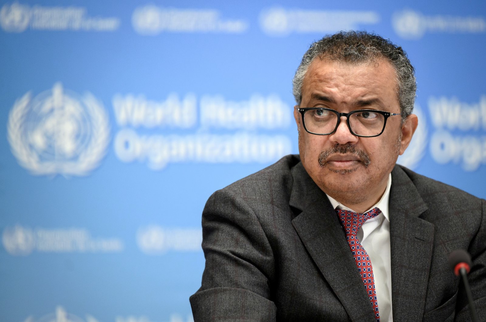 World Health Organization chief Tedros Adhanom Ghebreyesus attends a ceremony to launch a multiyear partnership with Qatar on making FIFA Football World Cup 2022 and mega sporting events healthy and safe at the WHO headquarters, in Geneva, Switzerland, Oct. 18, 2021. (Reuters Photo)