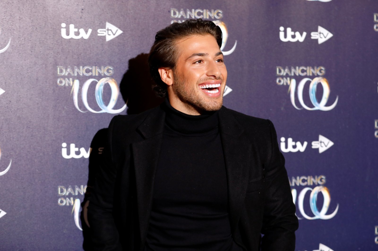 Kem Çetinay attends the press launch for the upcoming series of Dancing On Ice at the Natural History Museum in Kensington, London, Dec. 18, 2018. (Getty Images) 