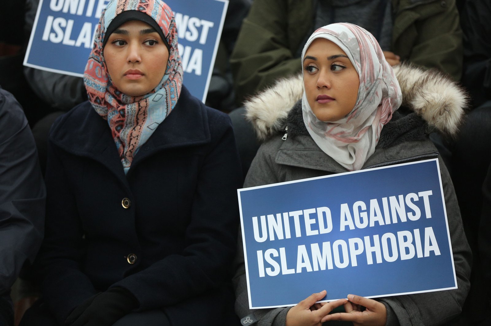Muslim women take part in a vigil for the victims of New Zealand mosque shootings held at Nathan Philips Square in Toronto, Ontario, Canada, March 15, 2019. (Getty Images)