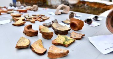 Some findings unearthed in the Zagnos Valley, Trabzon, northern Turkey, Dec. 1, 2021. (İHA)