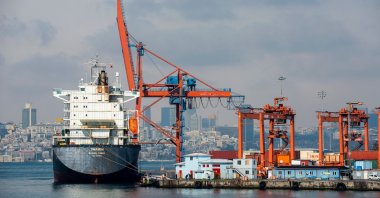 A cargo ship seen docked at a port in Istanbul, Turkey, January, 2021. (Shutterstock Photo)
