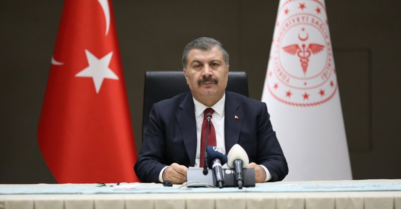 Health Minister Fahrettin Koca speaks to reporters after a scientific advisory board meeting in Ankara, Turkey, Dec. 2, 2021. (IHA Photo)