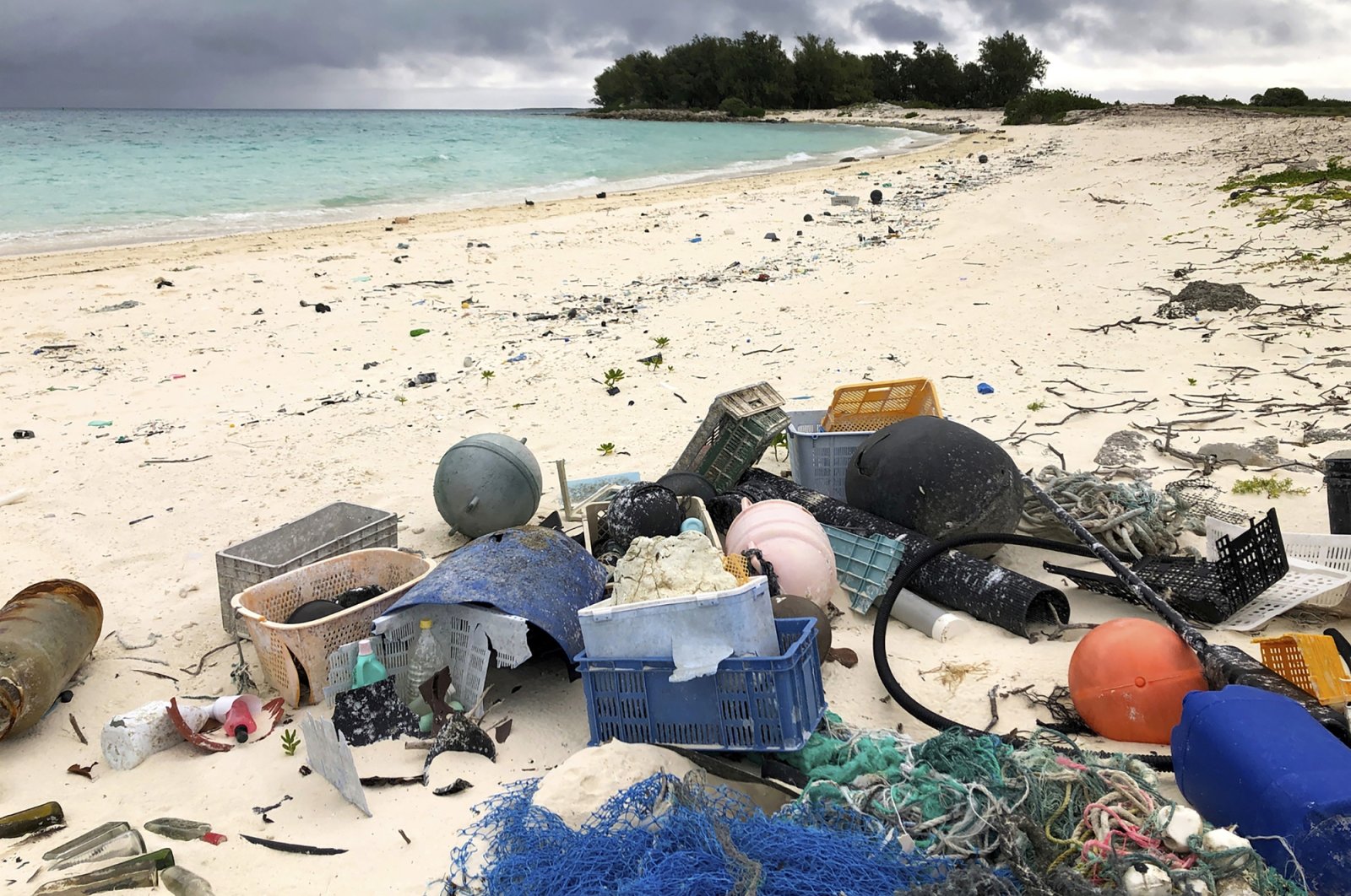 Plastic and other debris is seen on the beach on Midway Atoll in the Northwestern Hawaiian Islands, U.S., Oct. 22, 2019. (AP Photo)