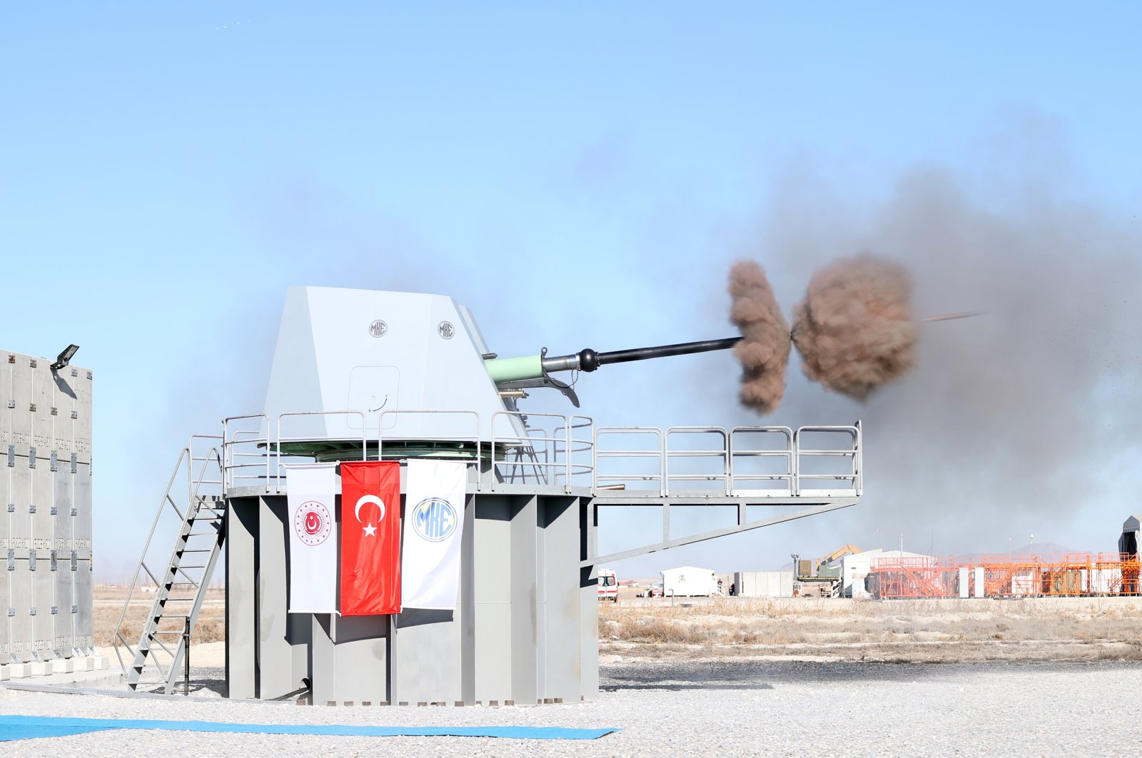 The test-firing of the national naval gun, Konya, central Turkey, Nov. 2, 2021. (AA Photo)