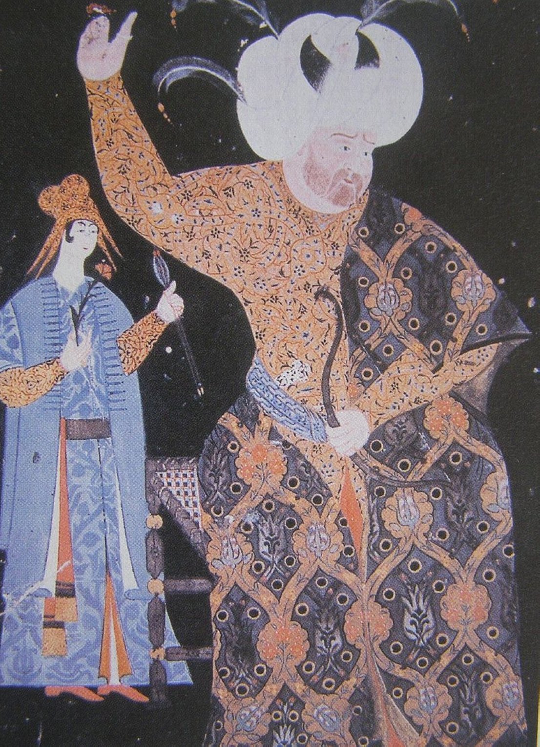A miniature depicts Sultan Selim II during hunting. (Wikimedia)