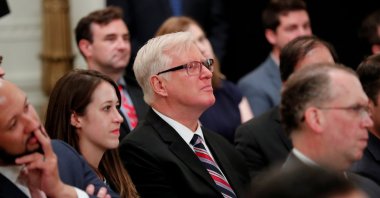 Gateway Pundit publisher Jim Hoft listens as U.S. President Donald Trump speaks during a "social media summit" meeting with prominent conservative social media figures in the East Room of the White House in Washington, U.S., July 11, 2019. (Reuters Photo)